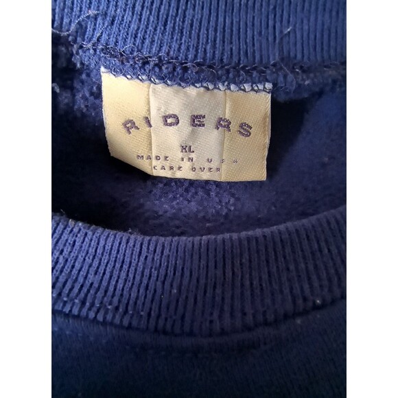 Vtg 80s Teddy Bear Sweatshirt Women's XL Blue Made In USA Art - Picture 4 of 8